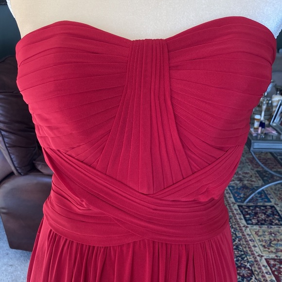 NWT La Femme Deep Red Long Dress Sz 0 Open Back Prom, Date Evening Gown Train - Picture 4 of 16